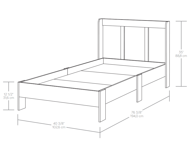 Twin Bed with Headboard W7195