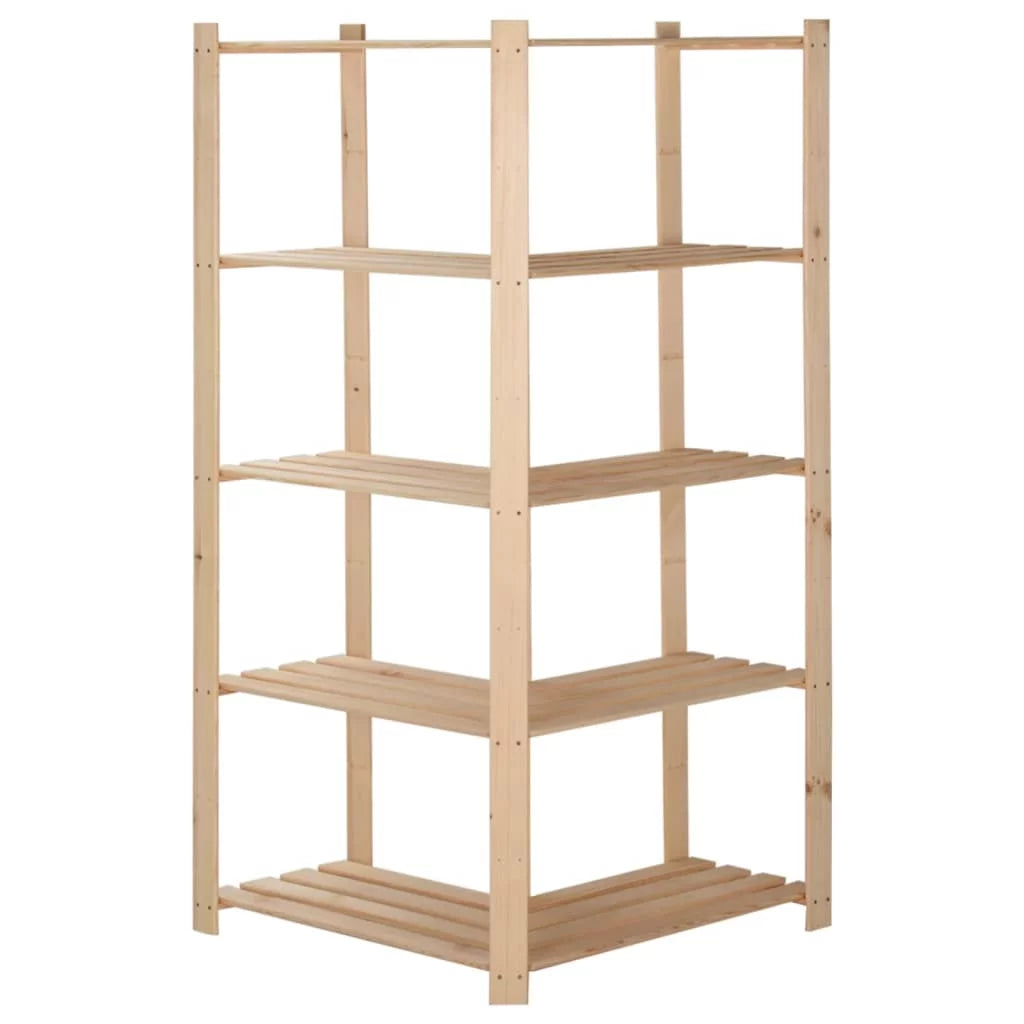 5-Tier Solid Wood Pine Corner Rack A19239