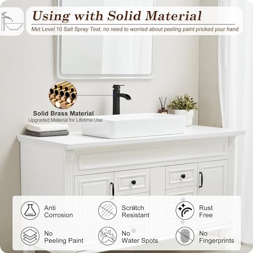 Black 12 Inch Waterfall Tall Single Handle Brass Vessel Sink Faucet U2965