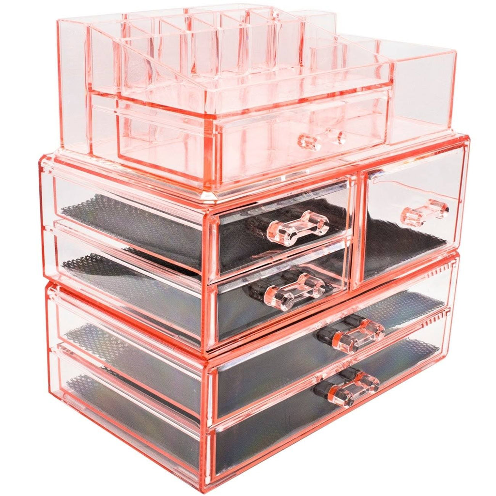 Makeup Storage Case Set Large Display Pink N1931
