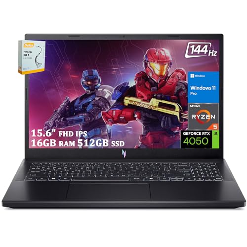15.6" FHD 144Hz IPS Gaming Laptop, AMD Ryzen 5, 32GB RAM, 1TB SSD, RTX 4050 O302
