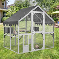 Gray Wooden Cat Enclosure 74”x57”x74” C56475