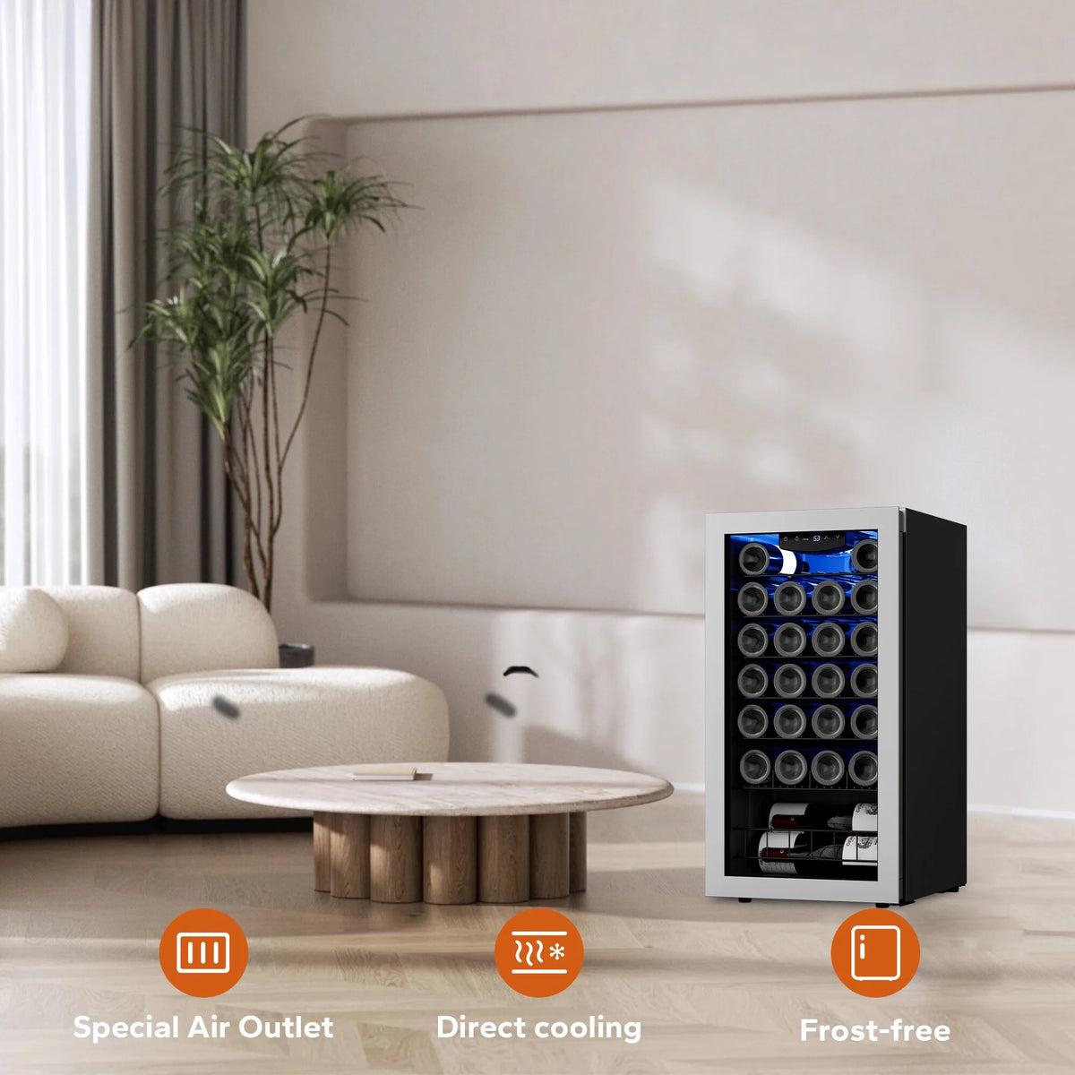 27 Bottle Mini Wine Fridge with Glass Door R836640