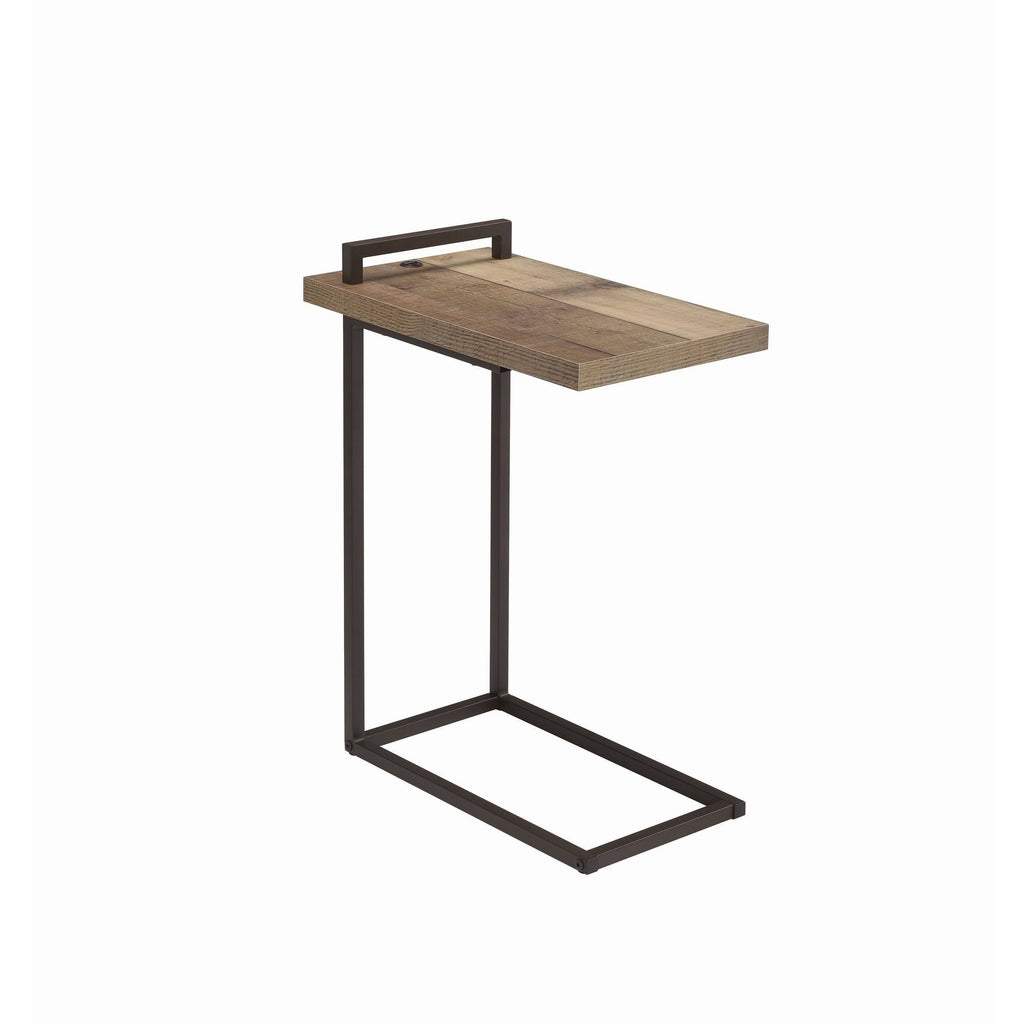 Weathered Pine Rectangular Accent Table with USB Port X142191