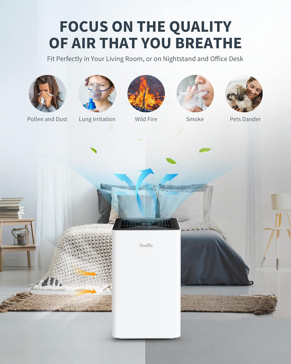 H13 True HEPA Air Purifier with 7 Color LED Light, CADR 260 m³/h Z2061