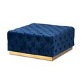 Royal Blue Velvet Square Cocktail Ottoman F77013