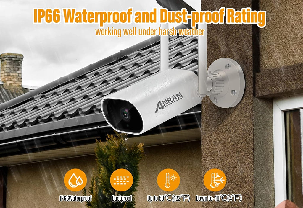 8 Channel 2K NVR 4Pcs 3MP Outdoor WiFi Security Camera with 1TB Hard Drive E350096
