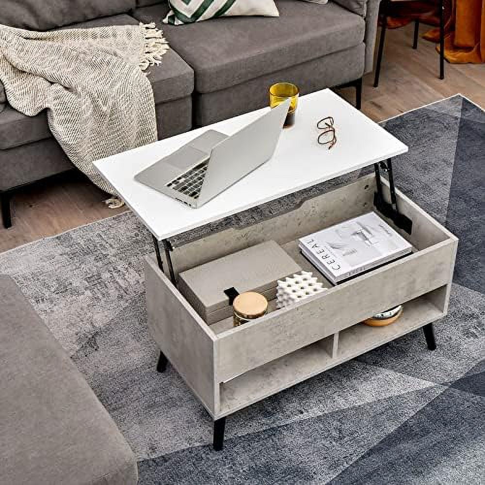 Lift Top Coffee Table with Hidden Compartment and 2 Open Shelves P617146