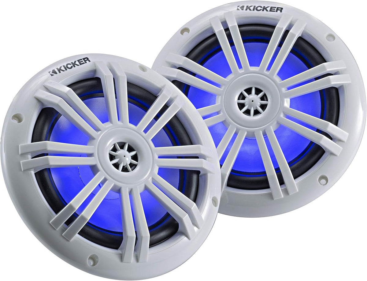 6.5 Inch 2 Way Coaxial Marine LED Boat Speakers, Pair, 4 Ohm, 150 Max Watts, Blue F45226