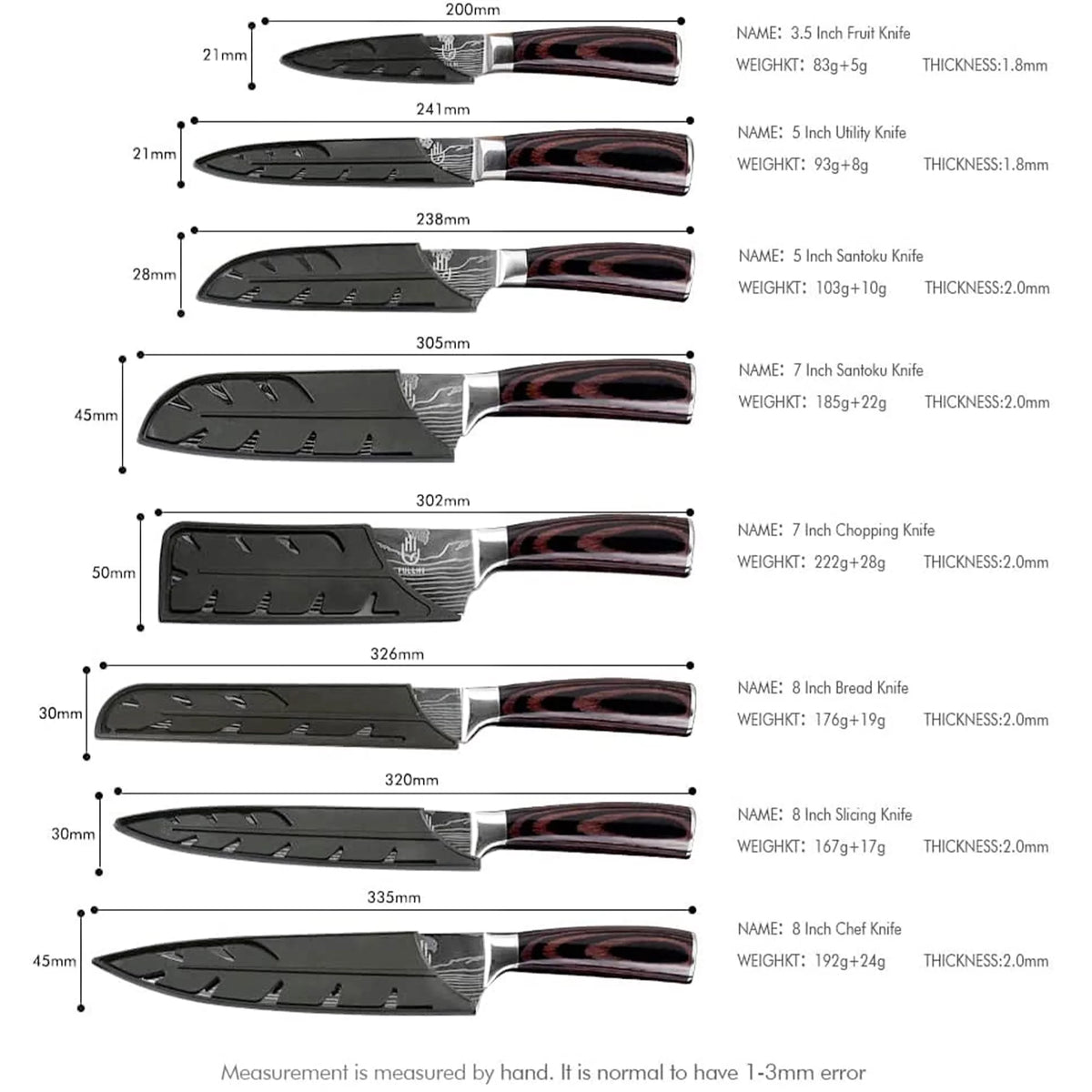 14 Pc German Stainless Steel Kitchen Knife Set U637