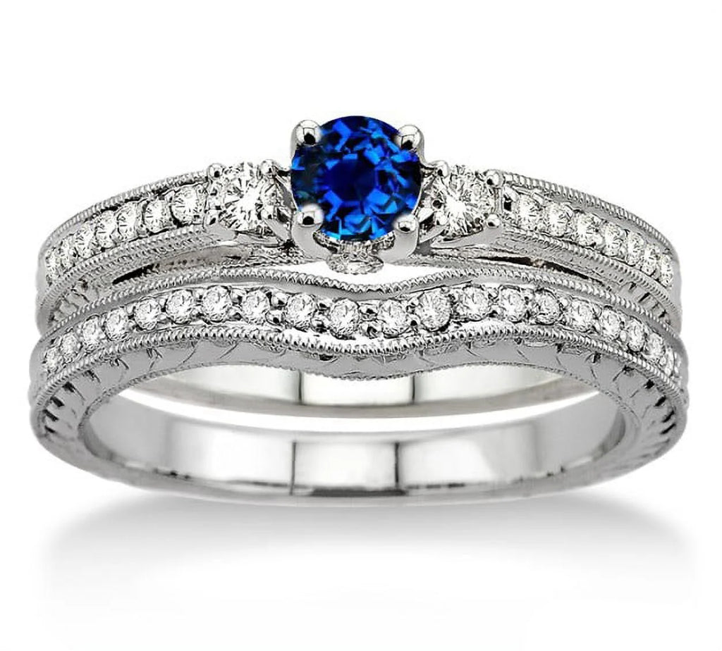 Antique Bridal Set on 10k White Gold K87299