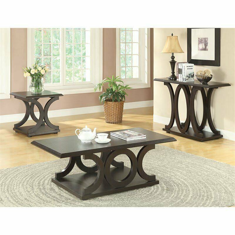 Cappuccino C Shaped Console Table C29669