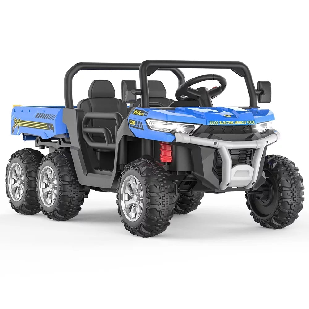 Remote Control Electric UTV, 2 Seater, 6 Wheels Ride On Dump Truck, Blue Z52035