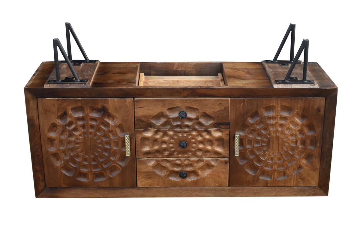 Recycled Mango Wood Buffet with 3 Drawers and 2 Doors N425683