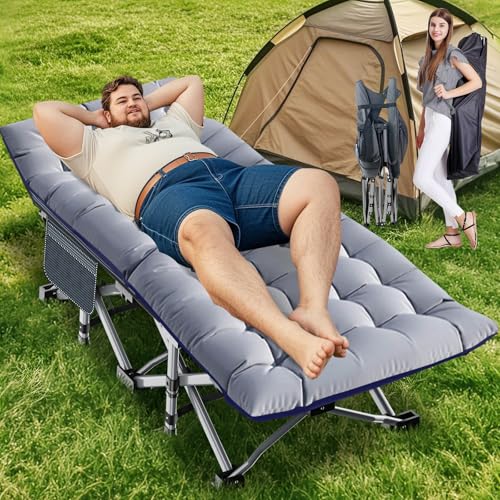 Oversized Folding Camping Cot with Mat & Carrying Bag R118