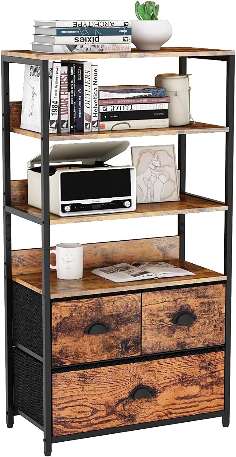 4-Tier Storage Shelf Unit with 3 Drawers C39231