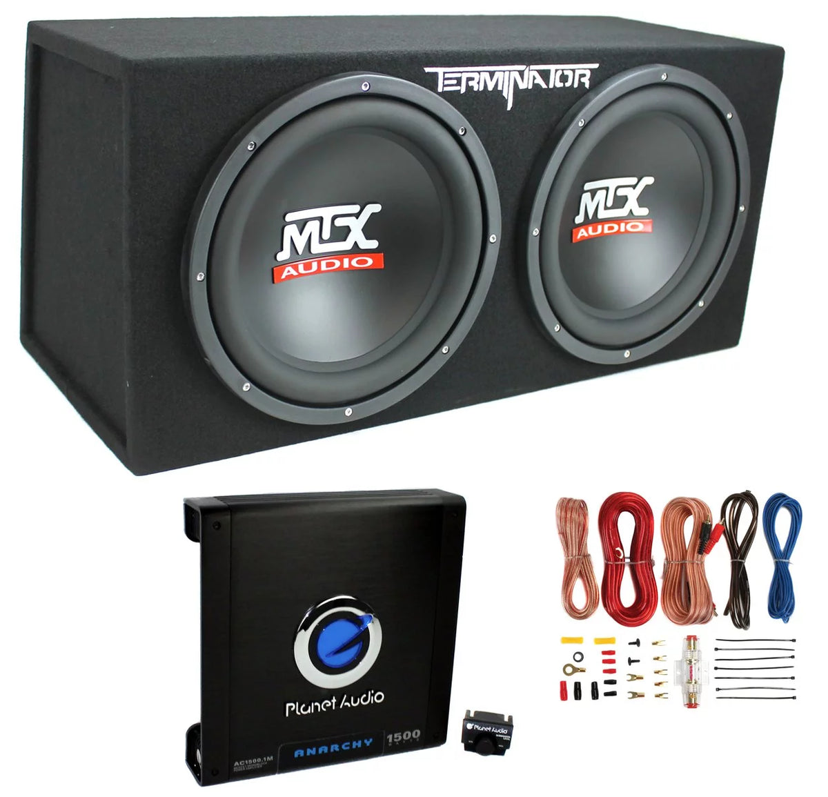 12" 1200W Dual Loaded Car Subwoofers with Box and Amp N33698
