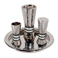 Aluminum Havdalah Set with Black Rings F7781