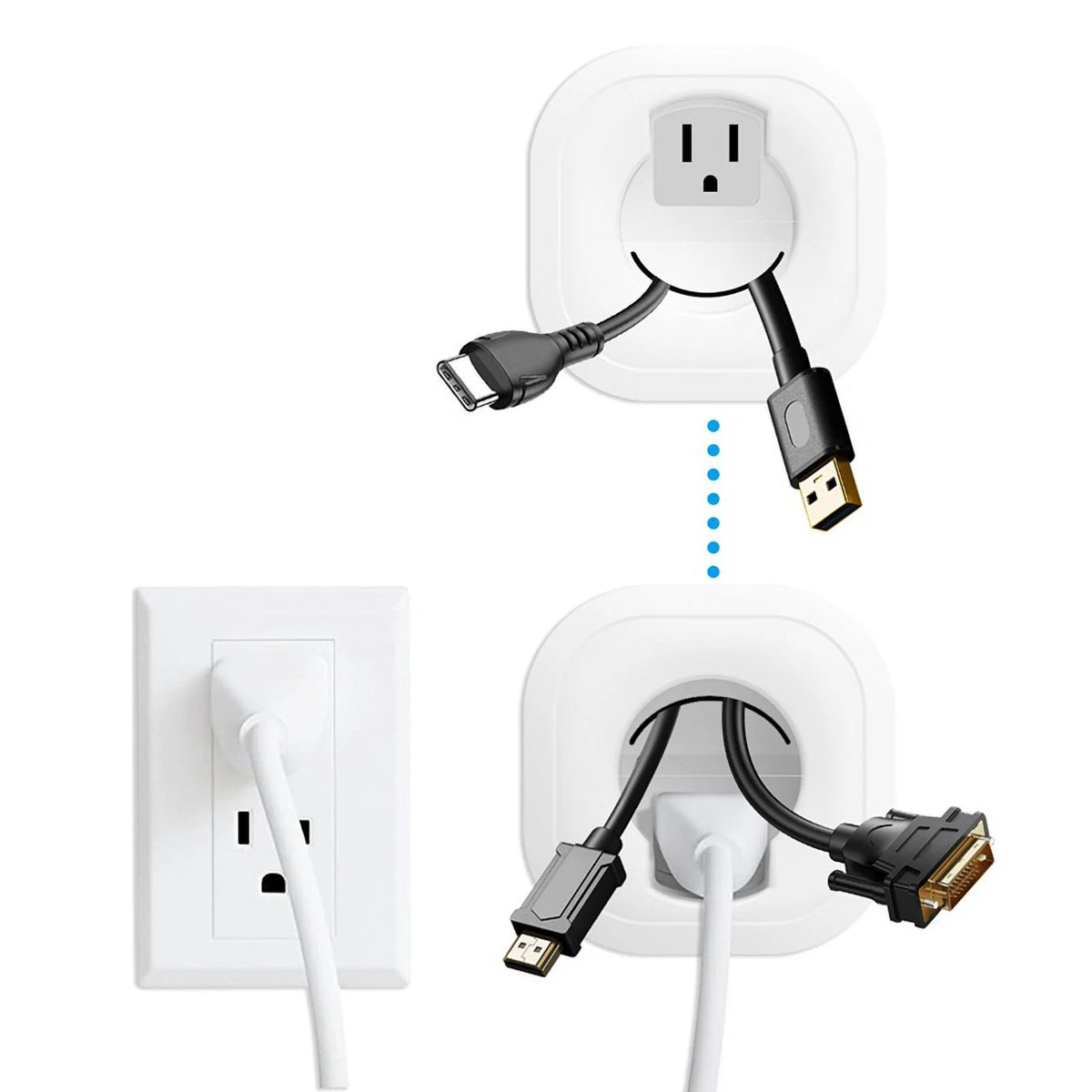 White Plastic In-Wall Cable Management Kit S104778