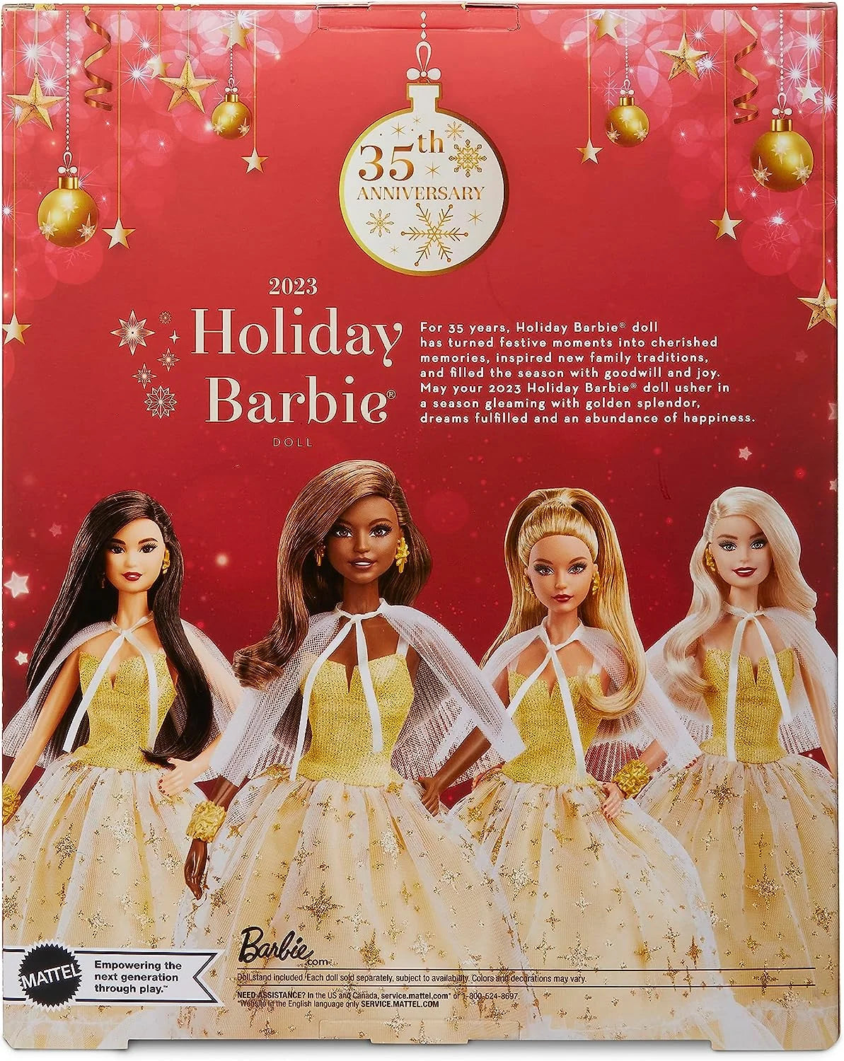 Dark Brown Hair Barbie Doll with Golden Gown Z34056