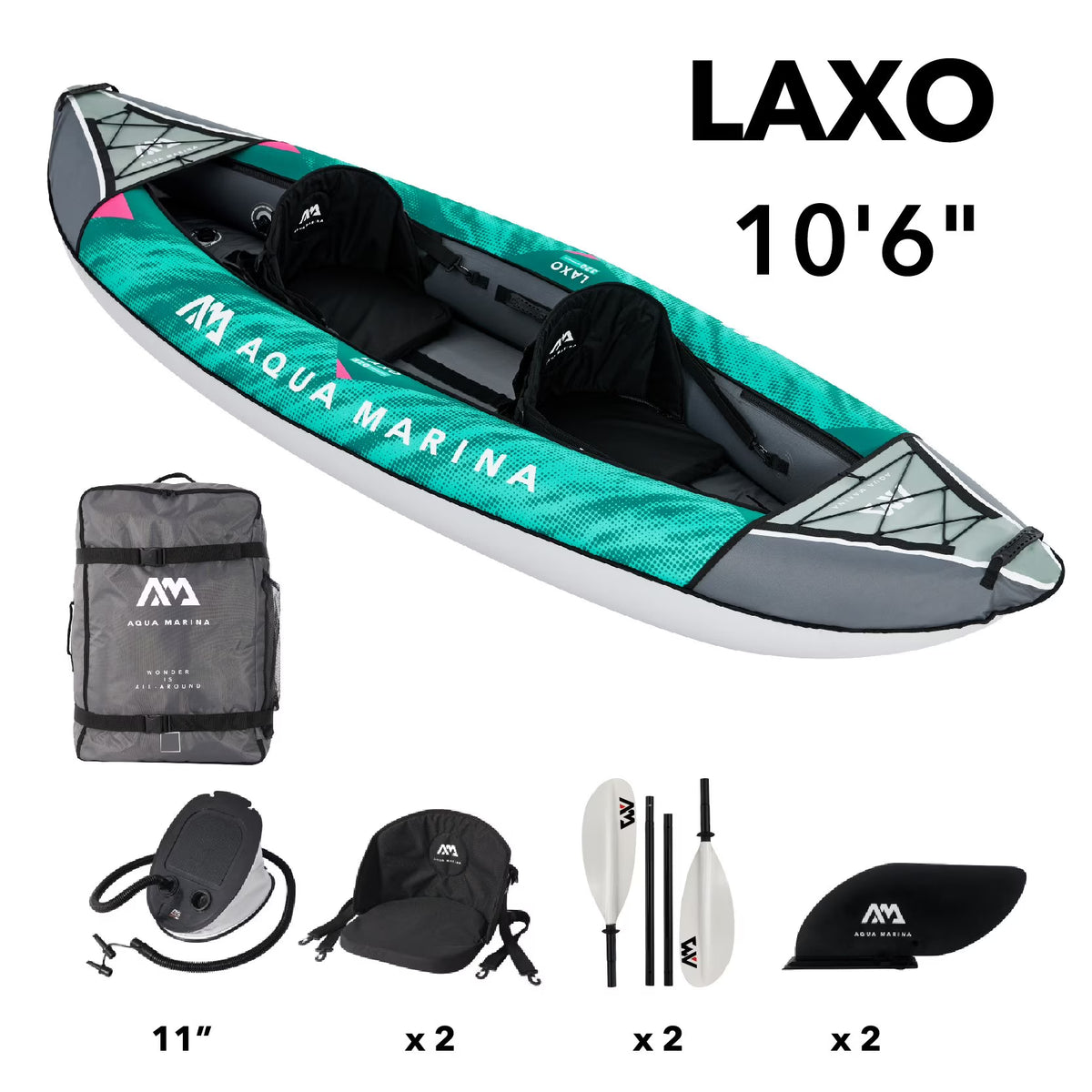 Inflatable Kayak Package with Carry Bag, Paddle, Fin, Pump & Safety Harness K255