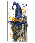 Halloween Cat and Witch Hat Canvas Art - 16 x 32 in. B2829