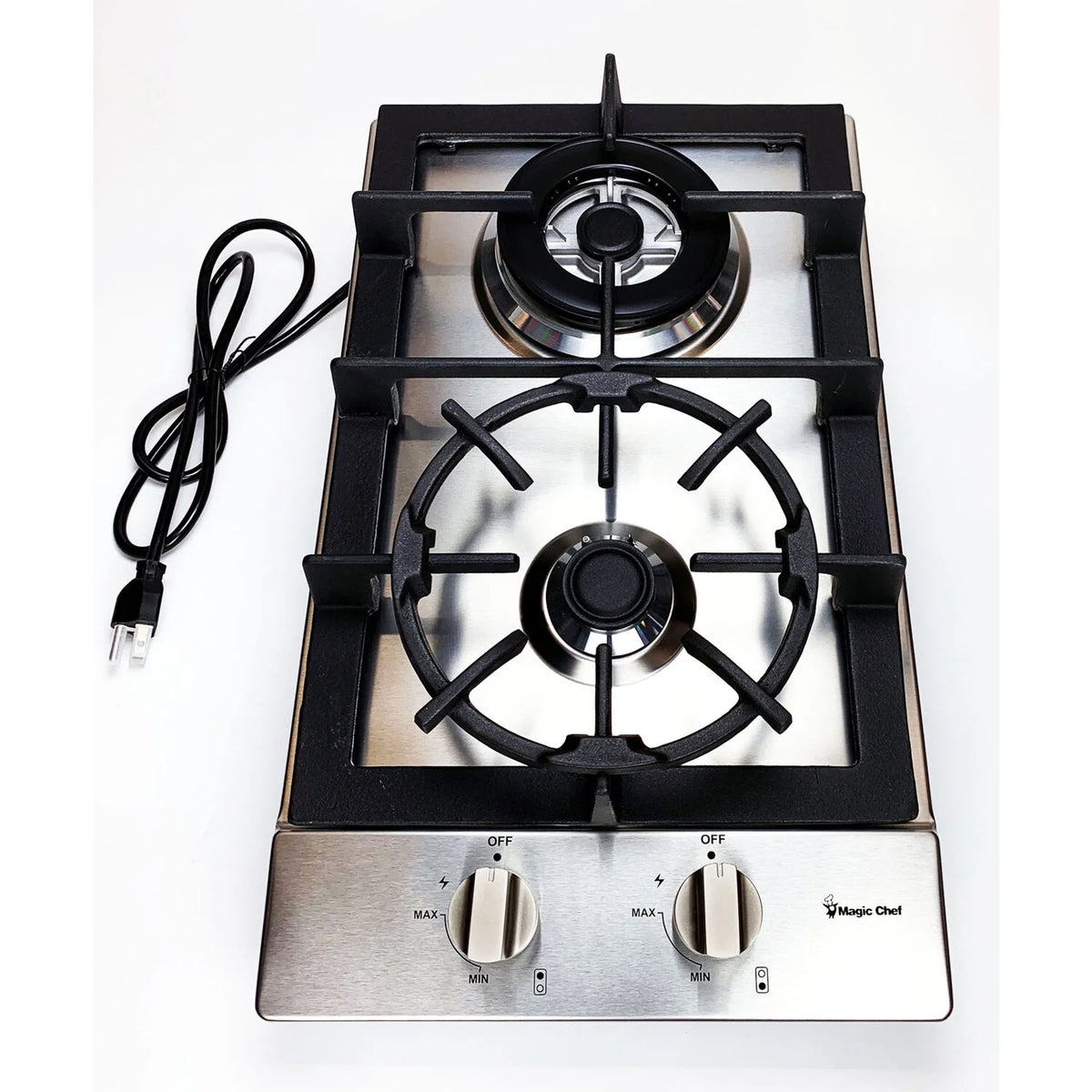 12-in. Built-in Gas Cooktop in Stainless Steel with 2 Sealed Burners H8432