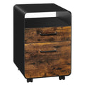 Black Rustic Brown File Cabinet with 2 Drawers P34201