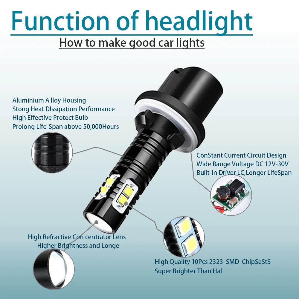 6X LED Headlights Bulbs Kit 6000K L758575