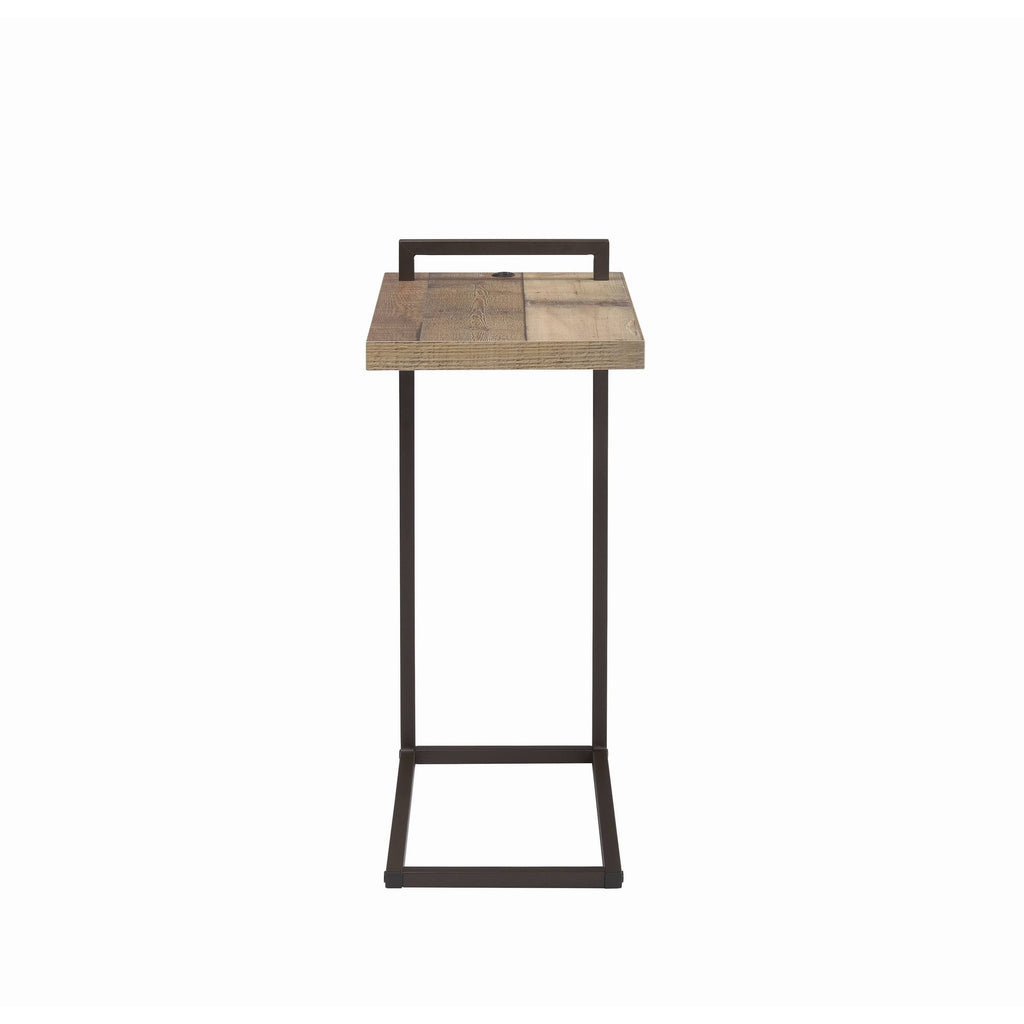 Weathered Pine Rectangular Accent Table with USB Port X142191