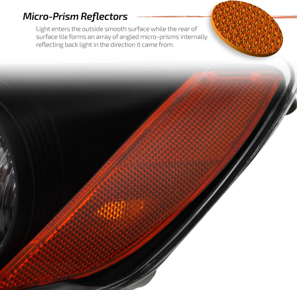Projector Headlights Black Headlamps Pair X127