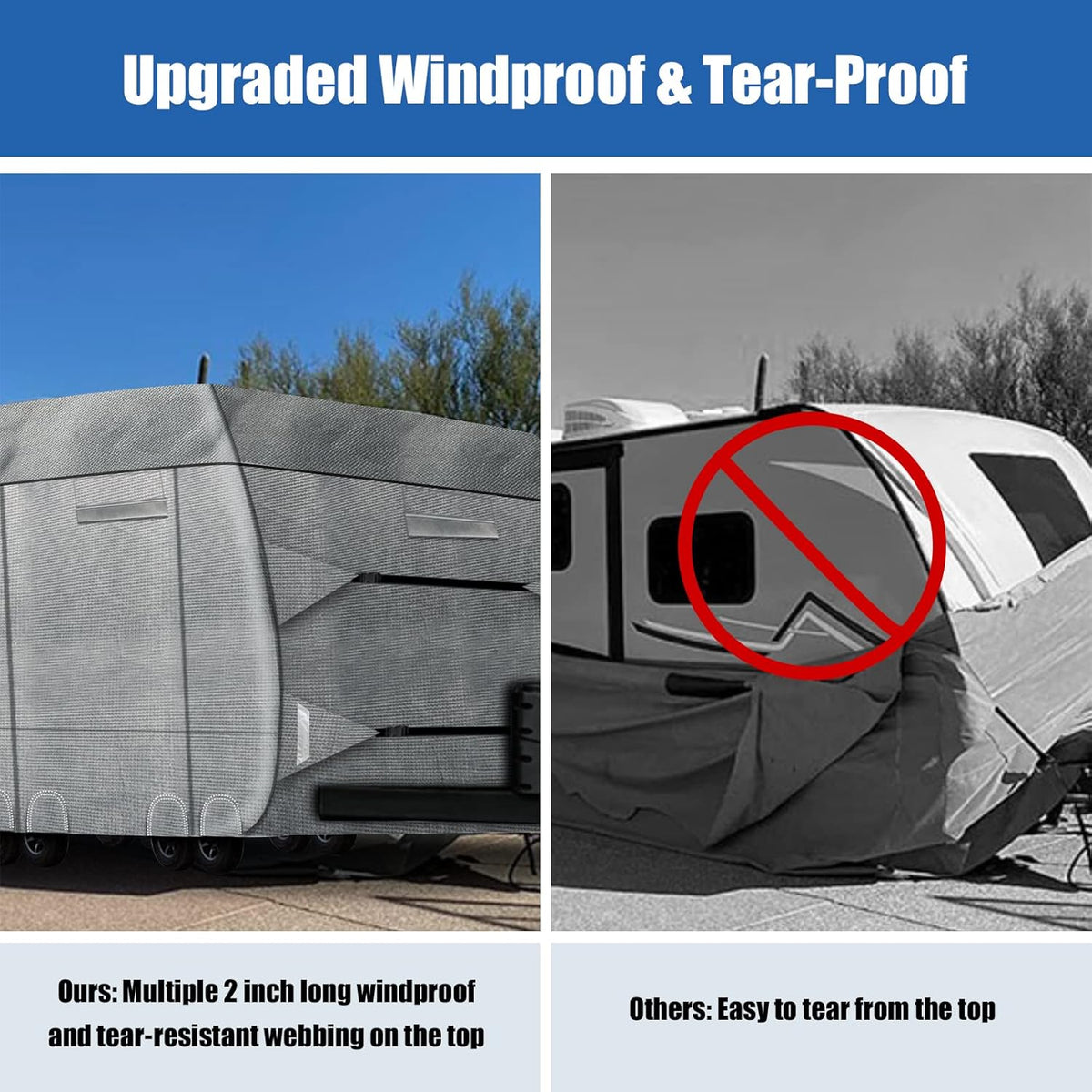 6 Layers Windproof UV Resistant RV Cover 27'1''-30' D854913