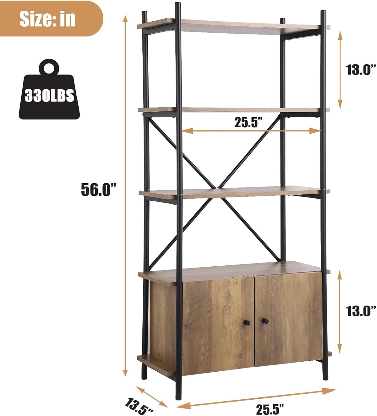4-Tier Kitchen Storage Shelf with Cabinet R76339
