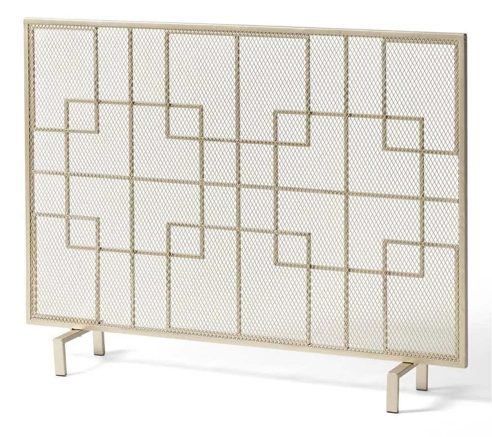 Gold Single Panel Iron Fire Screen Y5427