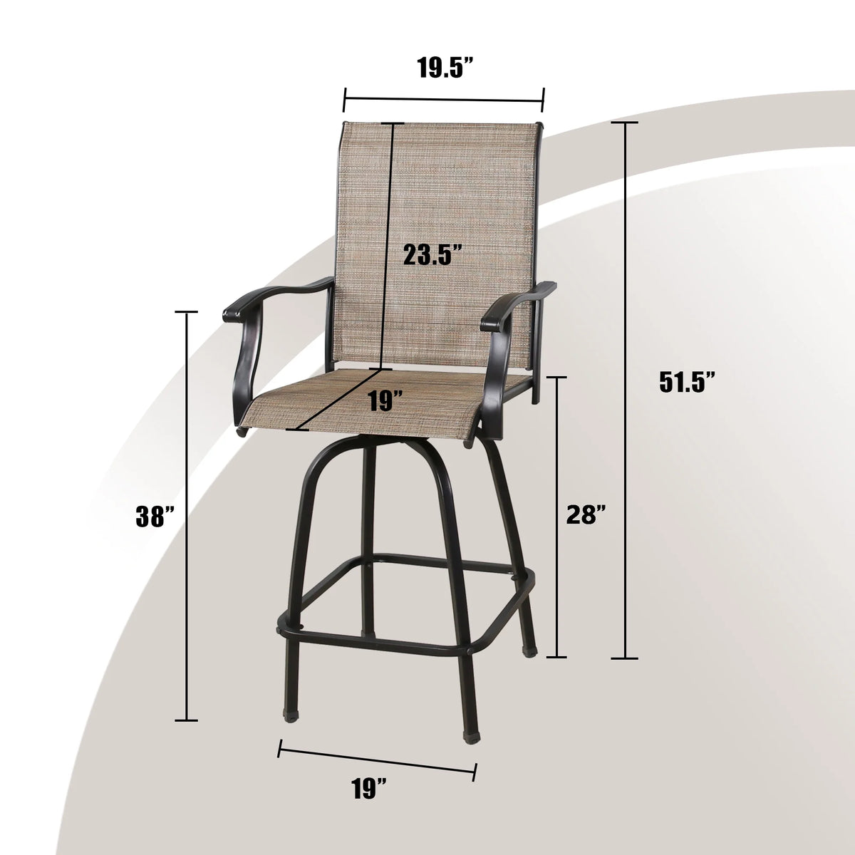 4-Piece Outdoor Swivel Bar Stools with High Back and Armrest Y83100