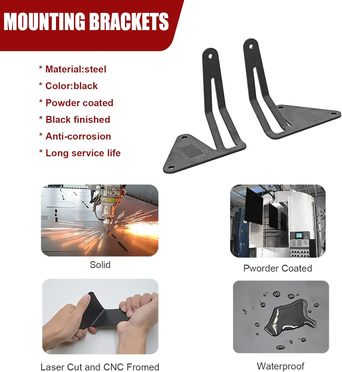 32'' 150W LED Light Bar Hidden Bumper Mount Bracket P139607