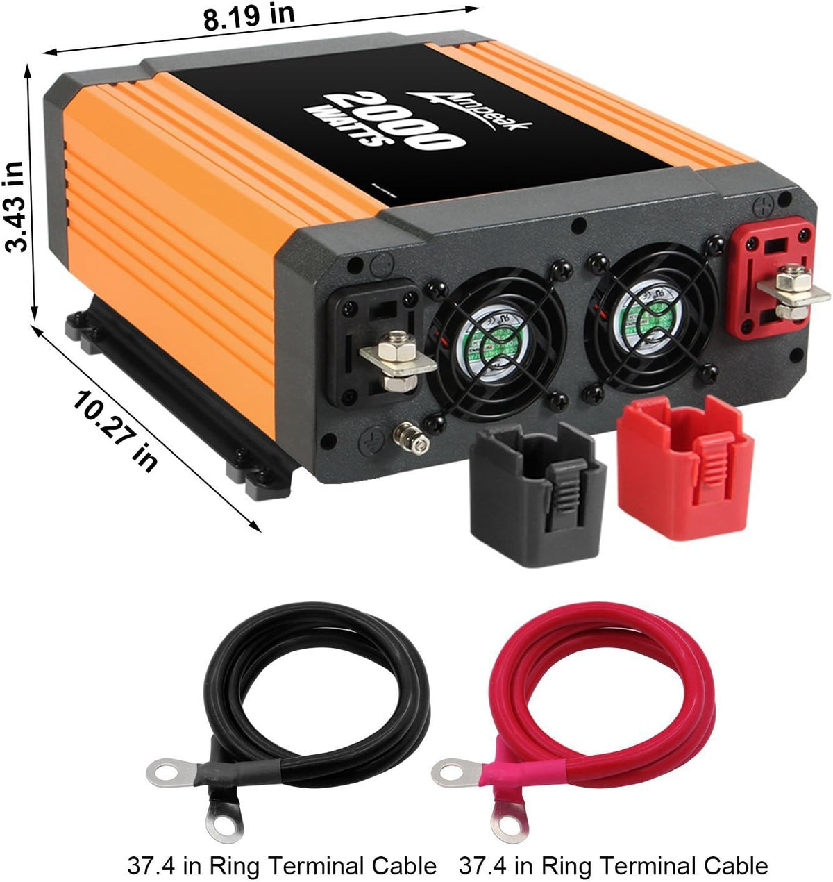 2000W Power Inverter 12V to 110V Digital LCD Display 3AC Outlets 2.1A USB L552266