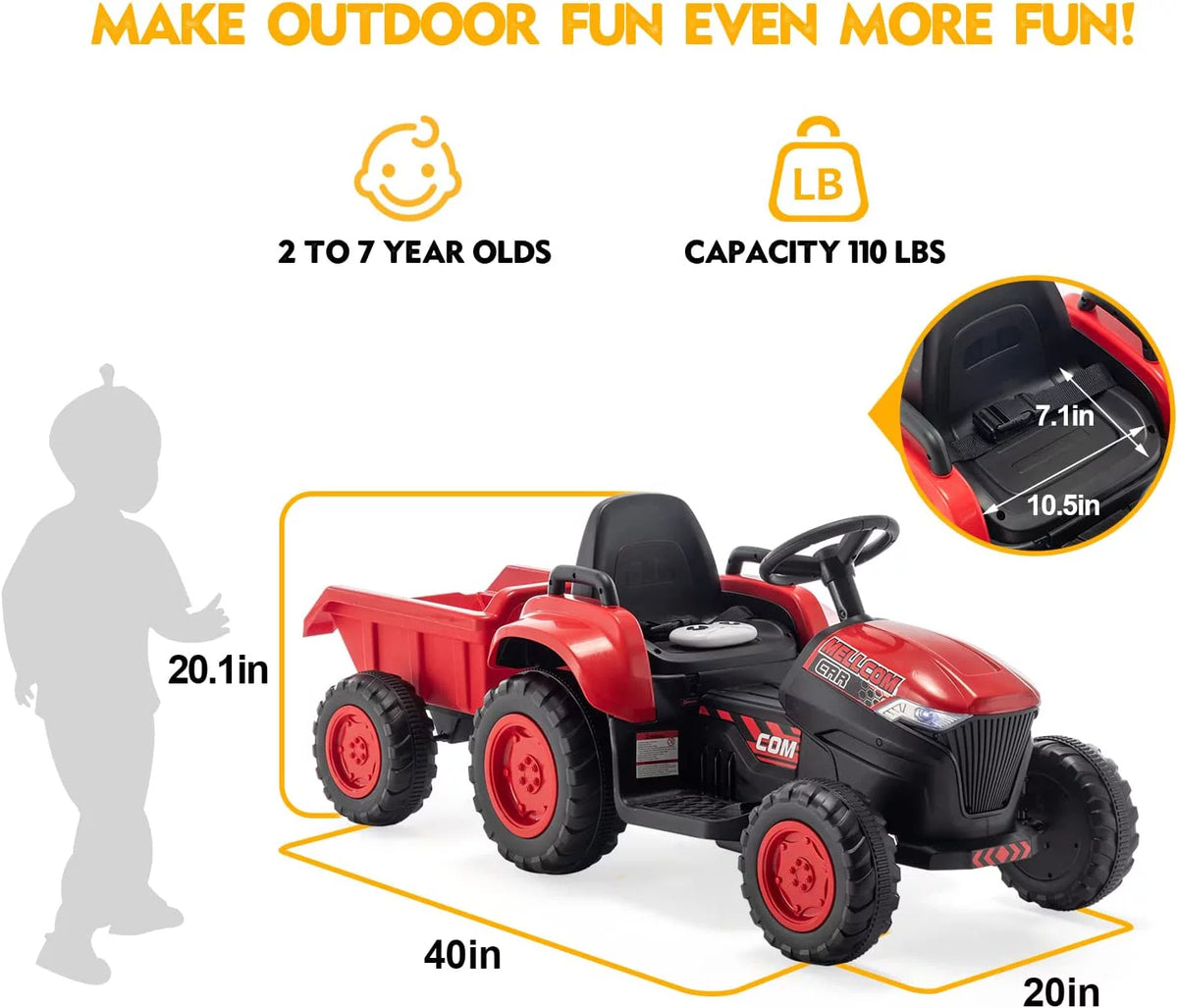 12V Battery Powered Kids Ride on Tractor with Remote Control S713802