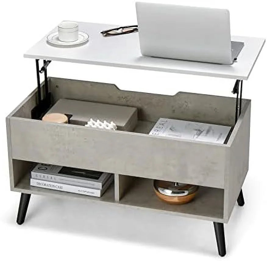 Lift Top Coffee Table with Hidden Compartment and 2 Open Shelves P617146