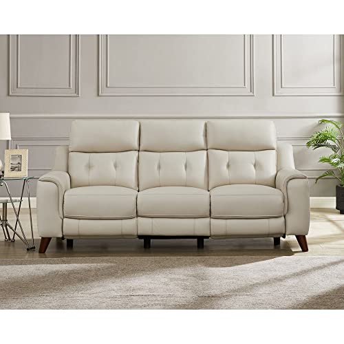 Vanilla Top Grain Leather Power Recline Sofa O622