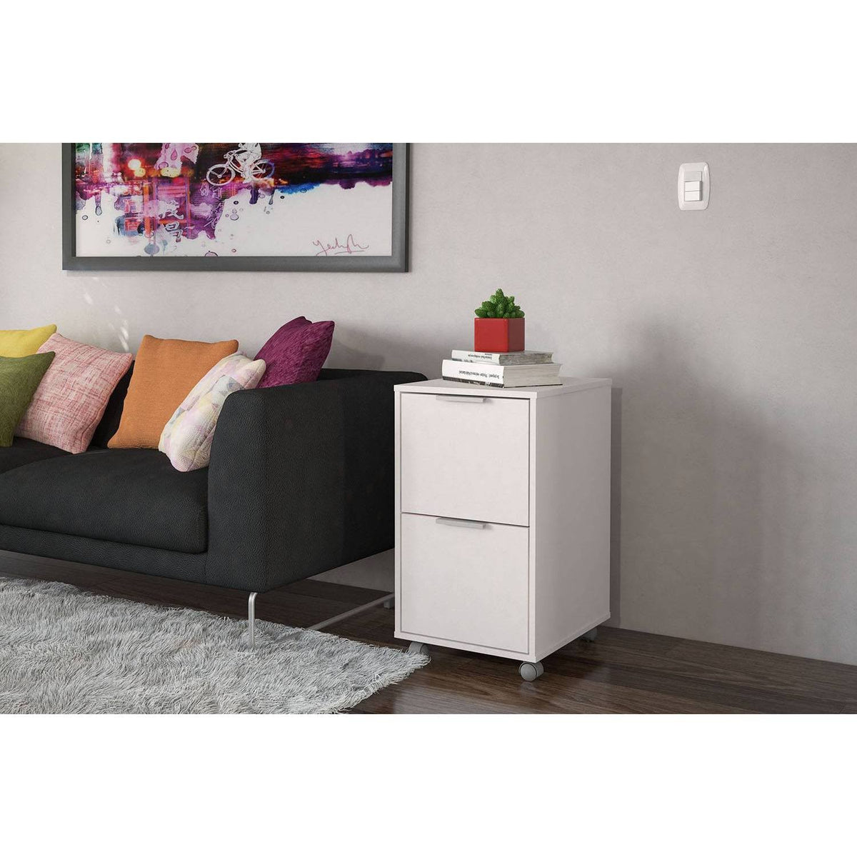 White 2 Drawer File Cabinet J317