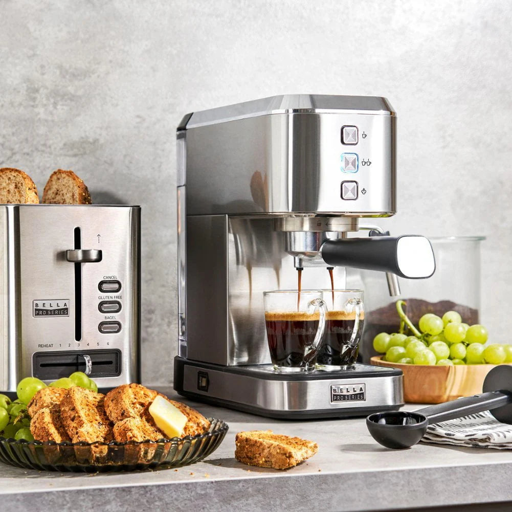 Slim Espresso Machine with 20 Bars of Pressure Stainless Steel Z692