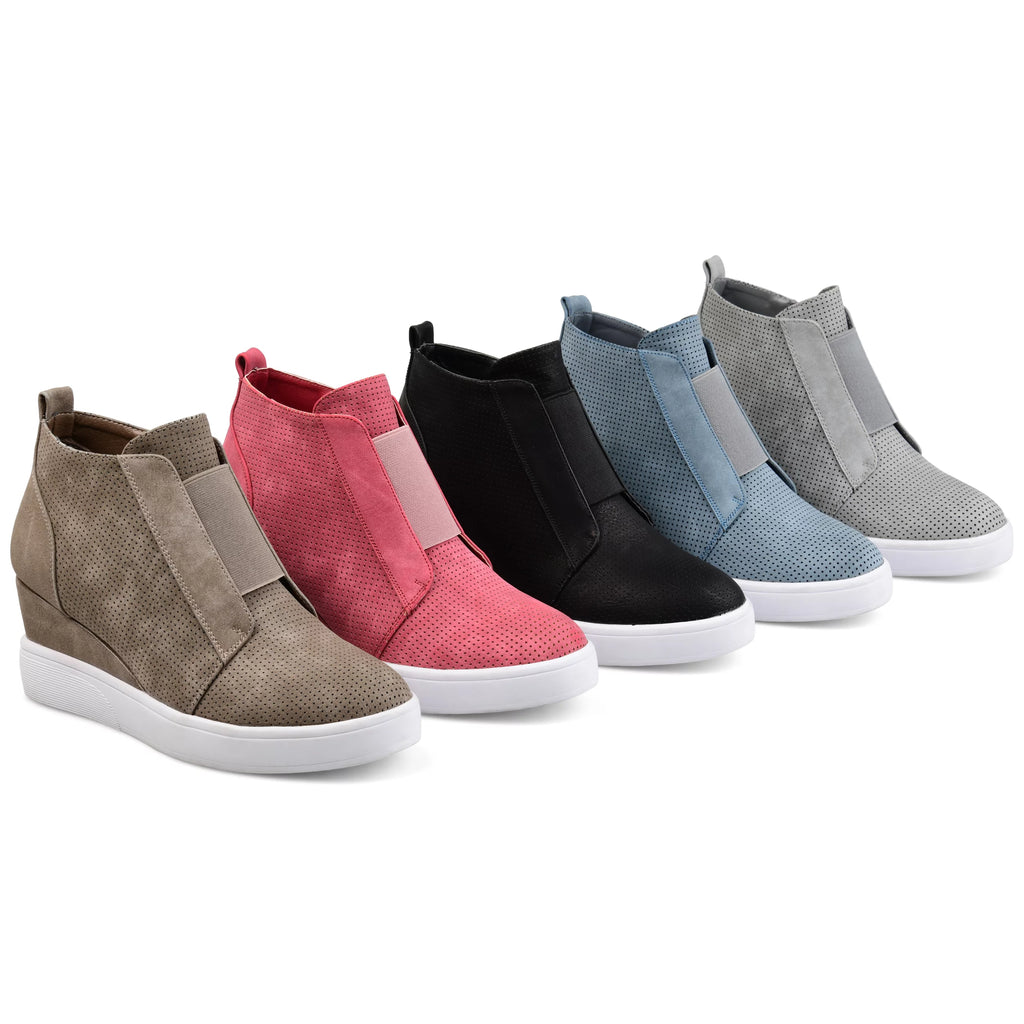 Womens Round Toe Wedge Sneakers B792