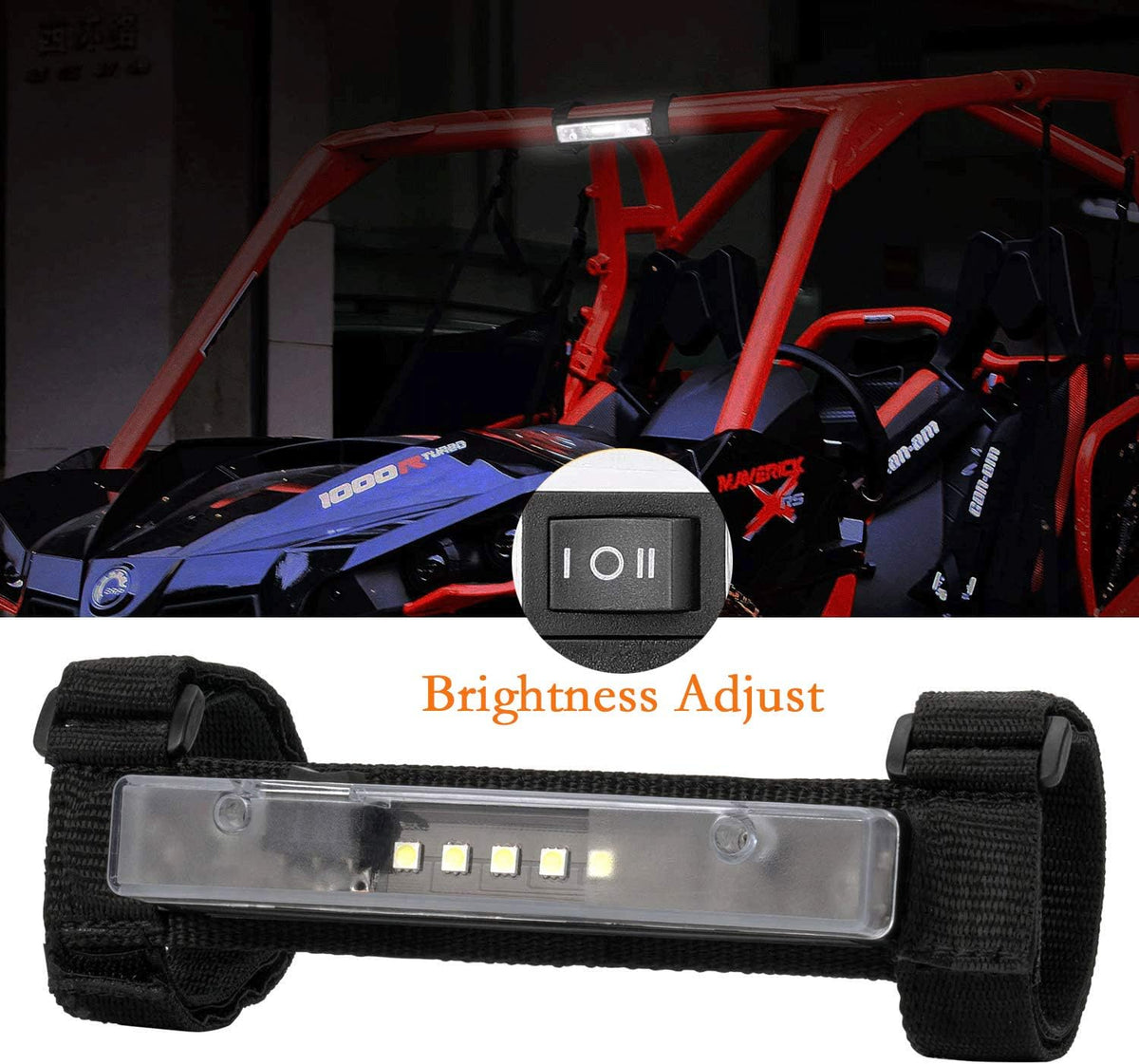 UTV Roll Bar Mount LED Light 3 Light Modes X13938