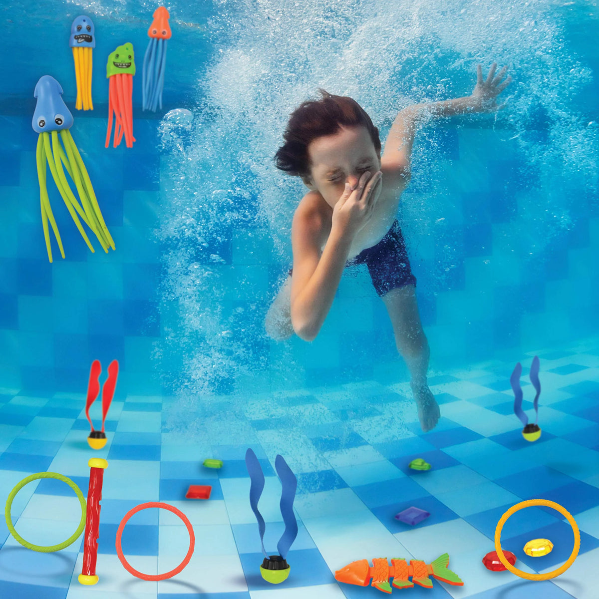 30 Pcs Diving Pool Toys with Storage Bag Z1696