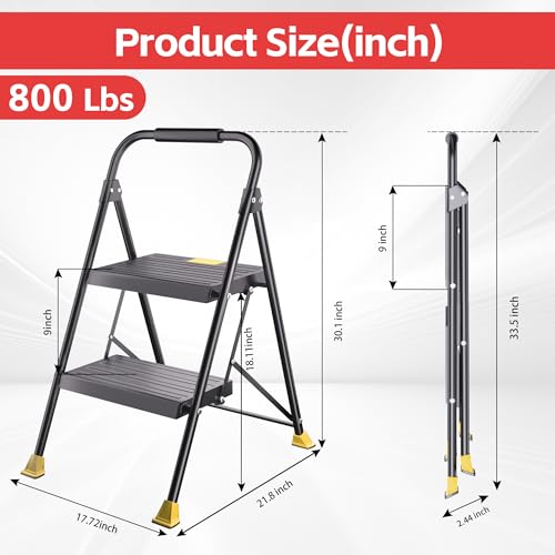 Foldable 3 Step Ladder with Handrails 800Lbs X7338