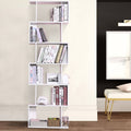 White 6-Tiers Wood Bookshelf E5176