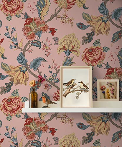 Victorian Jade Floral Peel and Stick Wallpaper U95871