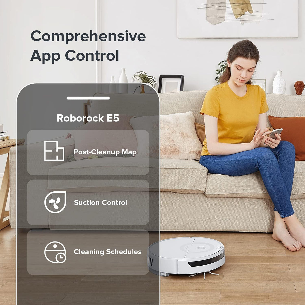 White Robot Vacuum Cleaner with 2500Pa Suction O7237