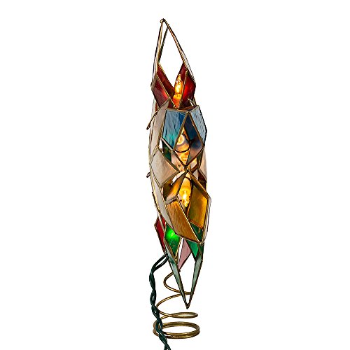 10-Light Multi-Color Capiz Star Tree Topper J7121